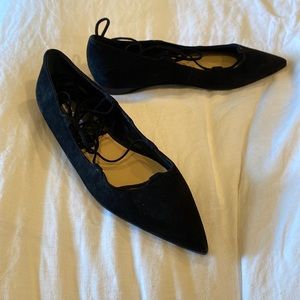 Michael Kors Collection size 6.5 ballerina 🩰 flats lace up suede made in Italy